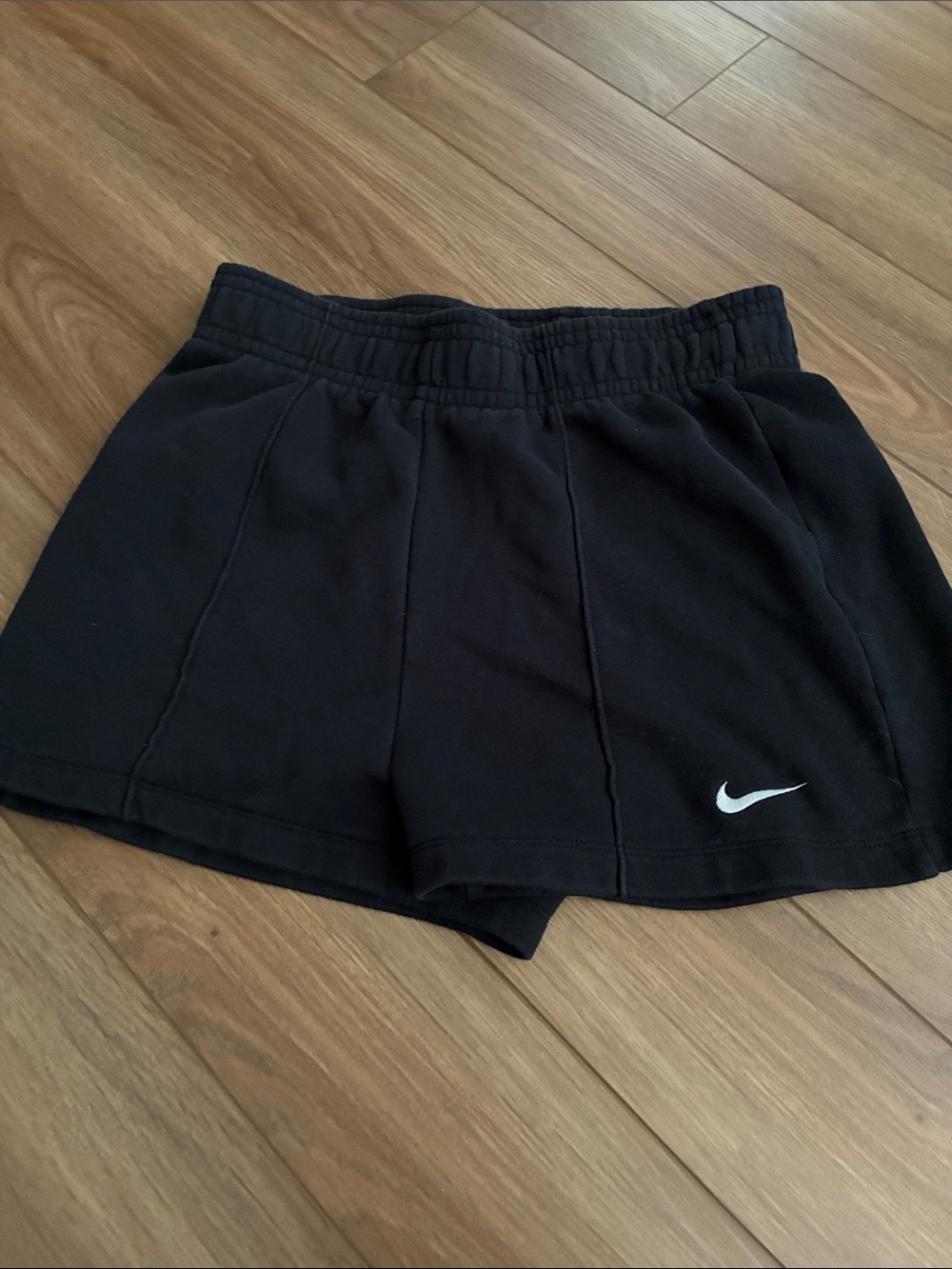 Nike Black Athletic Shorts with White Swoosh